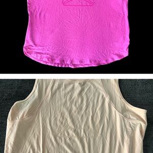 Reebok Pink and Cream Tank Tops